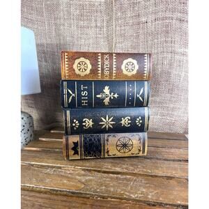 Vintage Decorative Book Shaped Wooden Desk /Storage Organizer~4 Storage Drawers